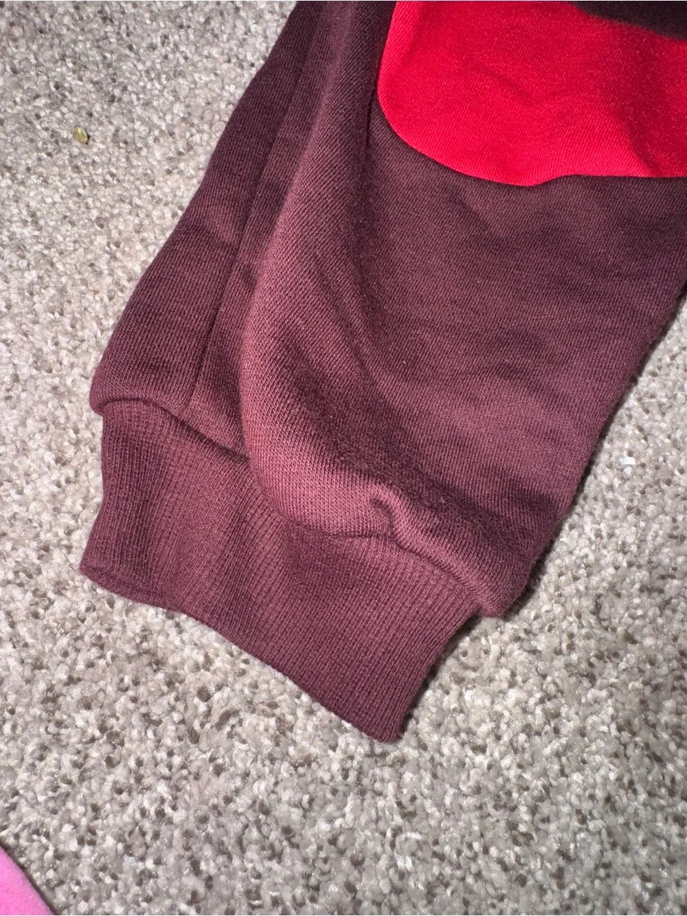 Nike Kids Maroon Joggers with Red Swoosh Accent